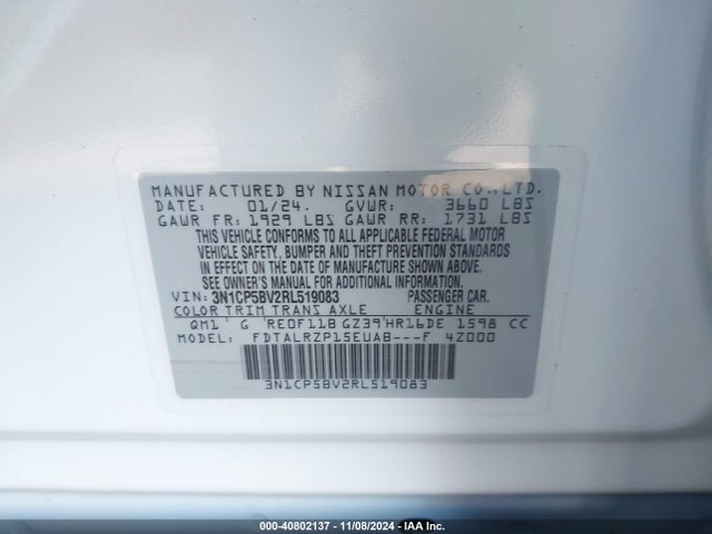 Nissan Kicks S Xtronic Cvt 2024 3N1CP5BV2RL519083 Image 9