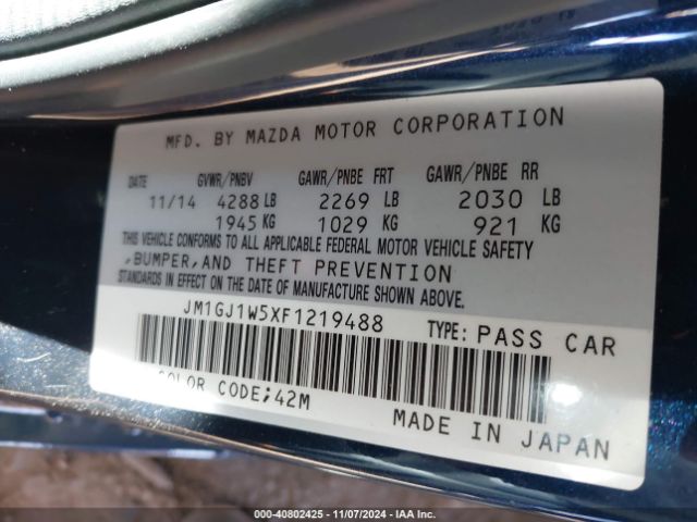 JM1GJ1W5XF1219488 Mazda Mazda6 I Grand Touring