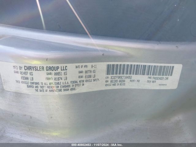 2012 FIAT 500 3C3CFFBR9CT164952 Photo 8
