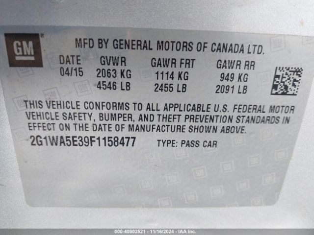 2G1WA5E39F1158477 Chevrolet Impala Limited Ls