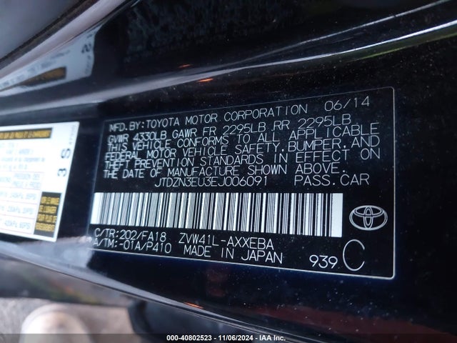 Toyota Prius V Two 2014 JTDZN3EU3EJ006091 Image 9