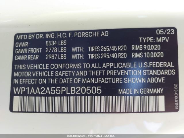 2023 PORSCHE MACAN WP1AA2A55PLB20505 Photo 8