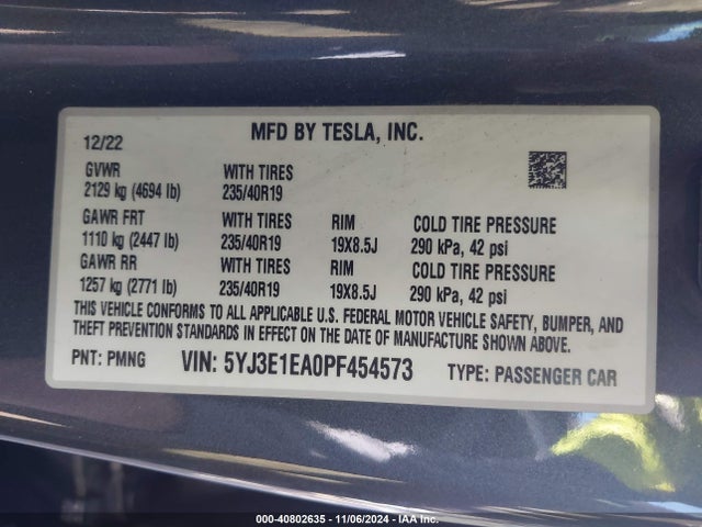 2023 TESLA MODEL 3 5YJ3E1EA0PF454573 Photo 8