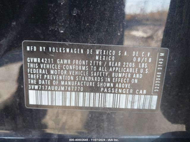 3VW717AU0JM767770 Volkswagen Golf Sportwagen Tsi S