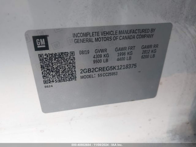 2GB2CREG5K1218375 Chevrolet Silverado 2500hd Wt