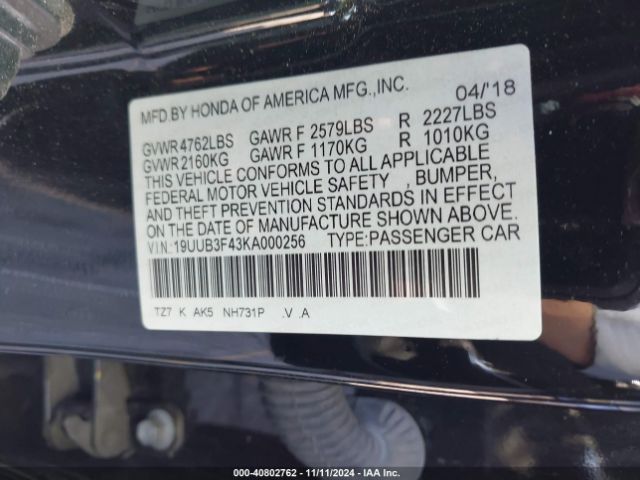 19UUB3F43KA000256 Acura Tlx Tech Pkg