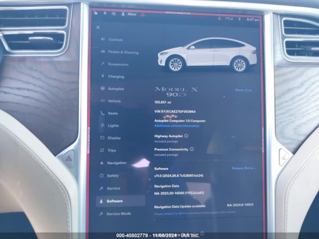 5YJXCAE27GF003964 Tesla Model X 60d/70d/75d/90d