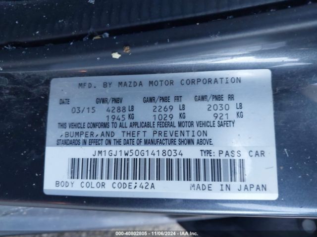 JM1GJ1W50G1418034 Mazda Mazda6 I Grand Touring