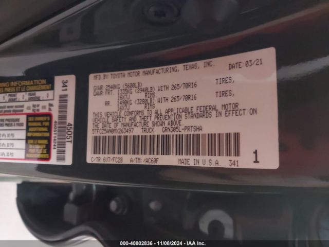 5TFCZ5AN0MX263497 Toyota Tacoma Sr5 V6