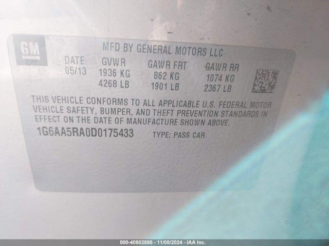 2013 CADILLAC ATS 1G6AA5RA0D0175433 Photo 8