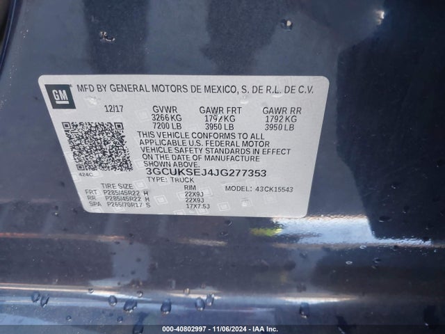 Chevrolet Silverado 1500 2lz 2018 3GCUKSEJ4JG277353 Image 9