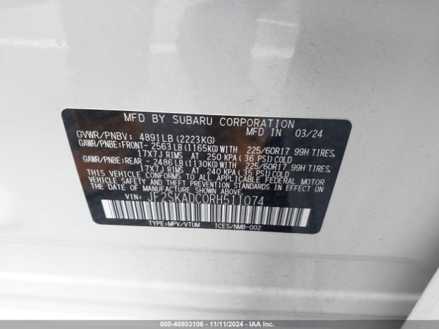 JF2SKADC0RH511074 Subaru Forester Premium