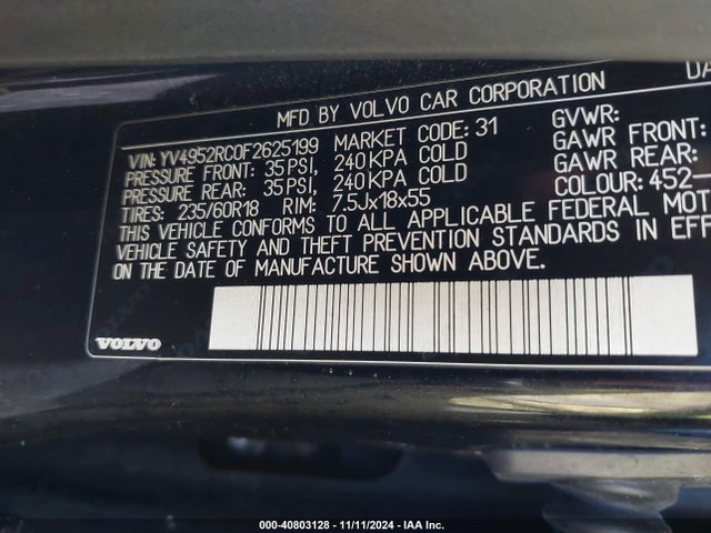 Volvo Xc60 3.2 Premier Plus 2015 YV4952RC0F2625199 Image 9