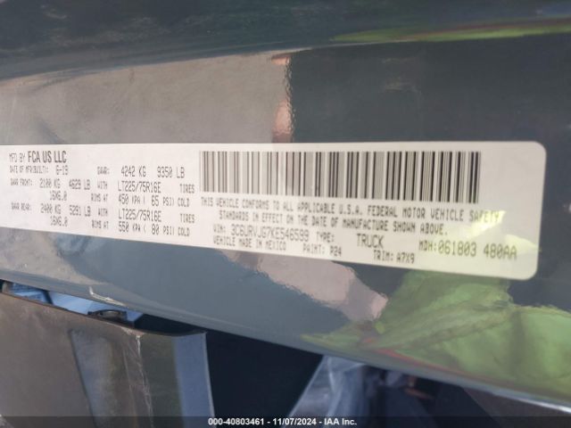 3C6URVJG7KE546599 RAM Promaster 3500 Cargo Van High Roof 159 Wb Ext