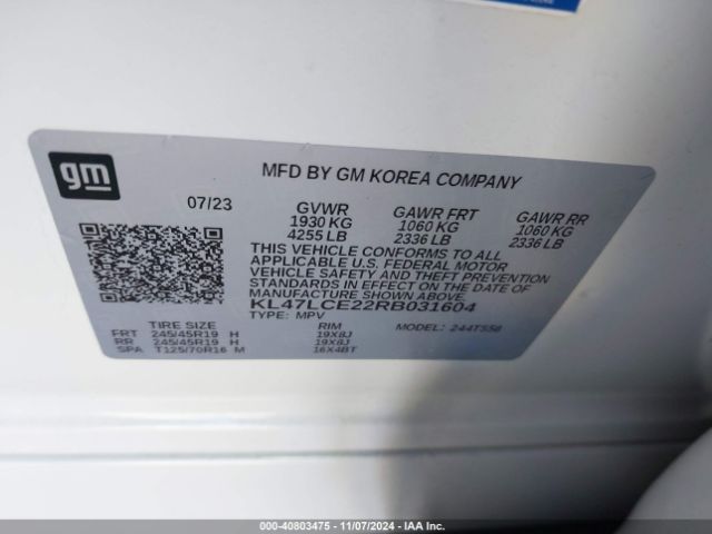 KL47LCE22RB031604 Buick Envista Avenir Fwd