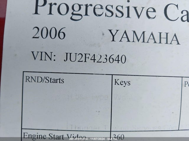 2006 Yamaha Other მანქანა იყიდება აუქციონზე, vin: JU2F423640, აუქციონის ნომერი: 40803514