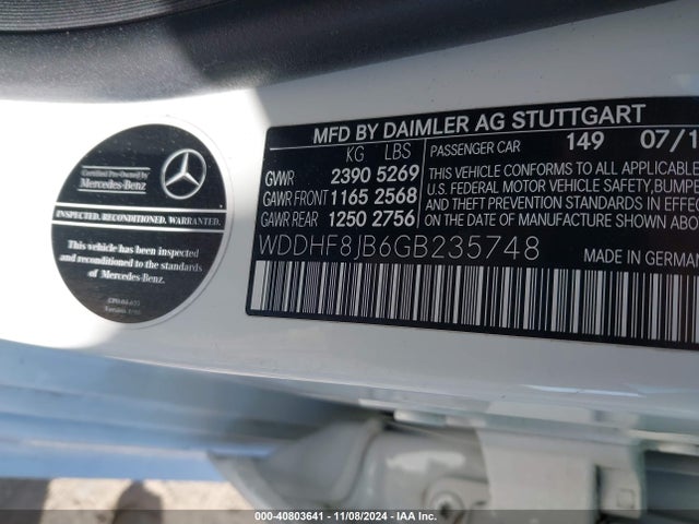 WDDHF8JB6GB235748 Mercedes-Benz E 350 4matic