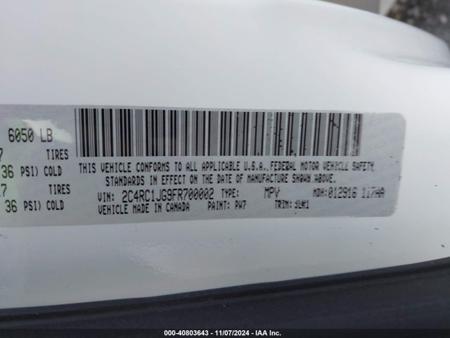 2C4RC1JG9FR700002 Chrysler Town & Country Limited
