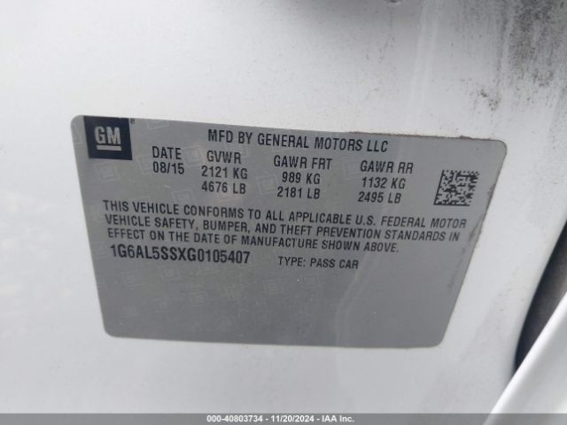 1G6AL5SSXG0105407 Cadillac Ats Premium Collection