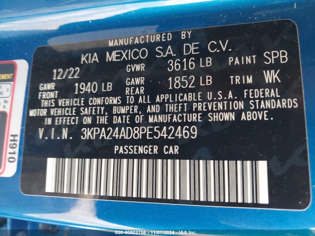 KIA RIO S 2023 3KPA24AD8PE542469 Image 9