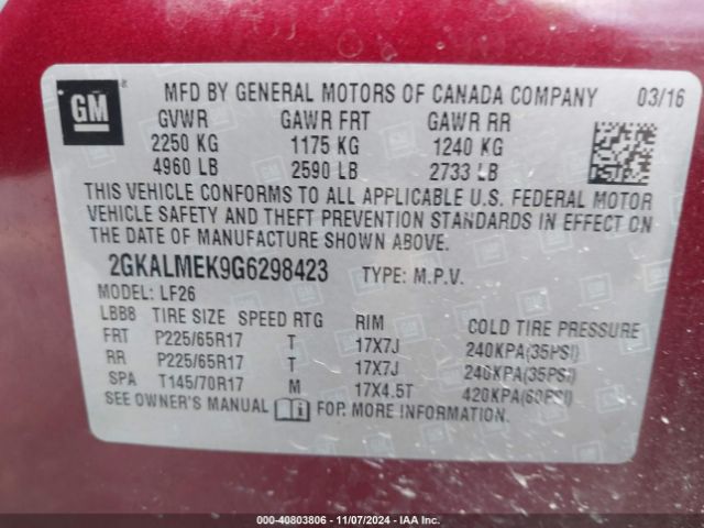 2GKALMEK9G6298423 GMC Terrain Sle-1
