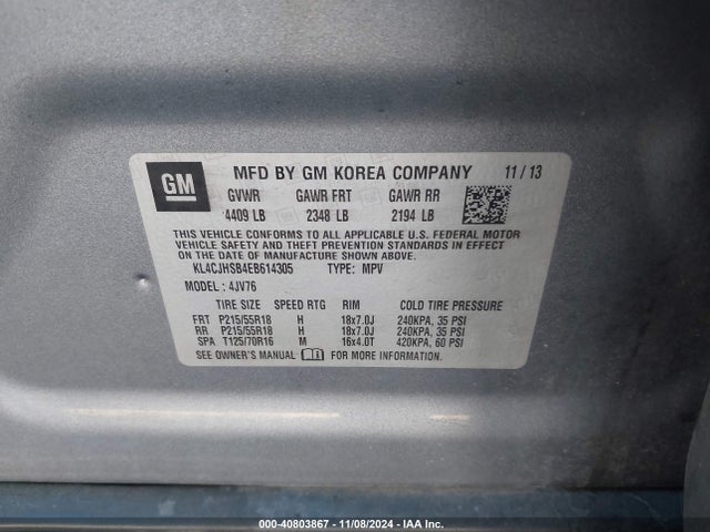 KL4CJHSB4EB614305 Buick Encore Premium