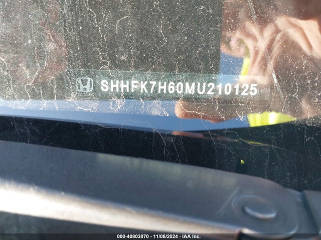 SHHFK7H60MU210125 Honda CIVIC EX
