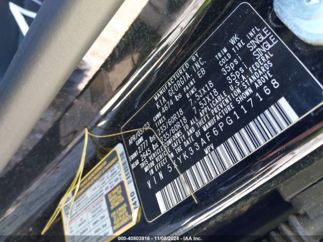 5XYK33AF6PG117168 KIA Sportage Ex