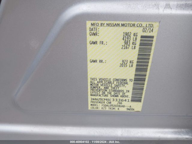 1N4AZ0CP4EC333641 Nissan LEAF SV