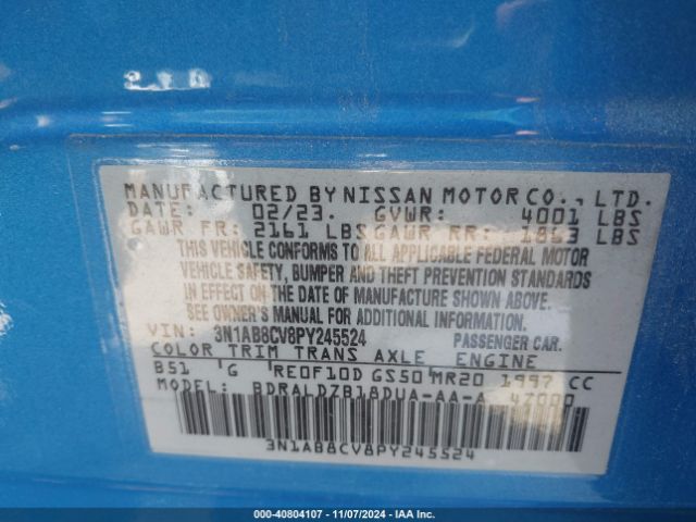 2023 NISSAN SENTRA 3N1AB8CV8PY245524 Photo 8