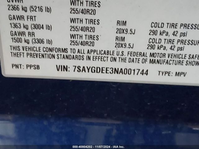 7SAYGDEE3NA001744 Tesla Model Y Long Range Dual Motor All-wheel Drive