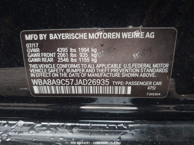 BMW 320i 2018 WBA8A9C57JAD26935 Image 9