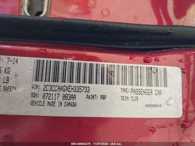 Chrysler 300 2014 2C3CCAAGXEH335733 Image 9