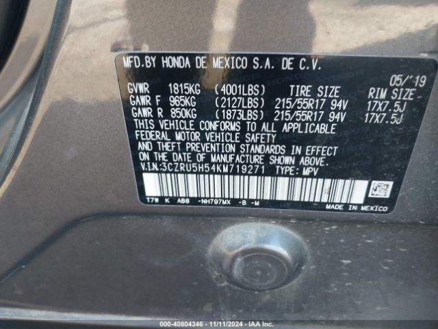 3CZRU5H54KM719271 Honda HR-V EX