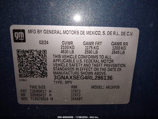 Chevrolet EQUINOX LS 2024 3GNAXSEG4RL286136 Image 9