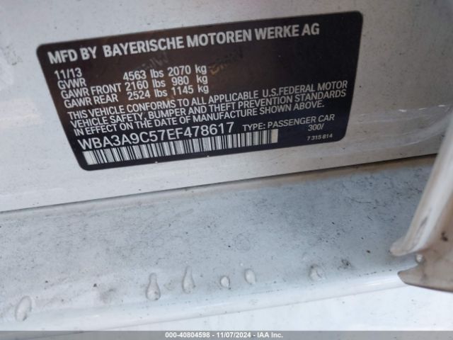 WBA3A9C57EF478617 BMW 335i
