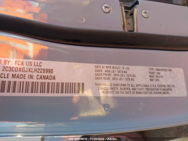2C3CDXGJXLH228990 Dodge Charger Scat Pack Rwd