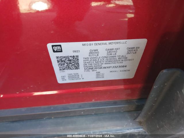 1GNERGKWXPJ323084 Chevrolet Traverse Fwd Lt Cloth