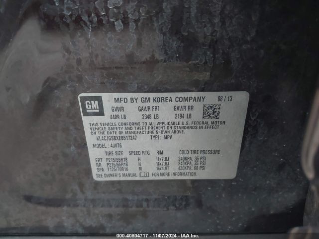 KL4CJGSBXEB517247 Buick Encore Leather