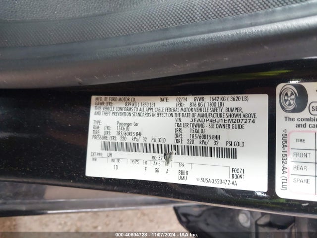Ford FIESTA SE 2014 3FADP4BJ1EM207274 Image 9
