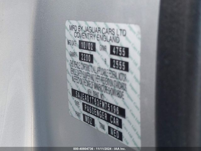2003 JAGUAR S-TYPE SAJEA01T63FM75196 Photo 8