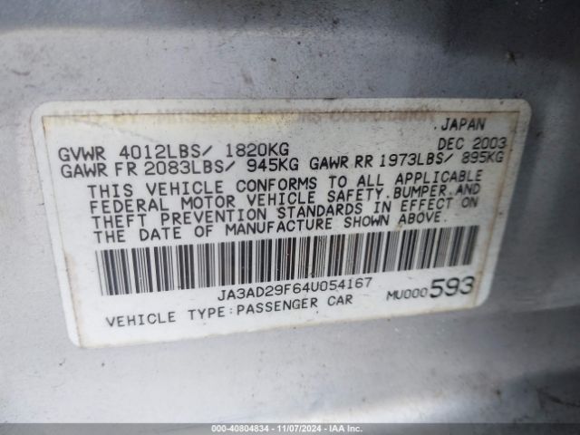 2004 MITSUBISHI LANCER SPORTBACK JA3AD29F64U054167 Photo 8