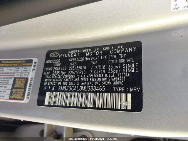 Hyundai Tucson Ultimate 2021 KM8J3CAL8MU388465 Image 9