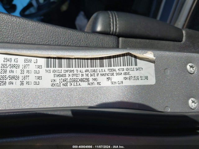 Dodge DURANGO LIMITED 2016 1C4RDJDG6GC486296 Image 9