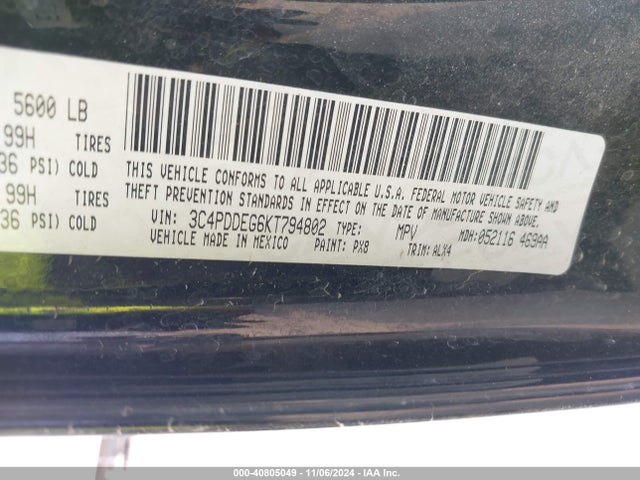 3C4PDDEG6KT794802 Dodge Journey Gt Awd