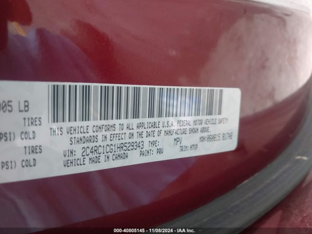 2C4RC1CG1HR529343 Chrysler Pacifica Lx