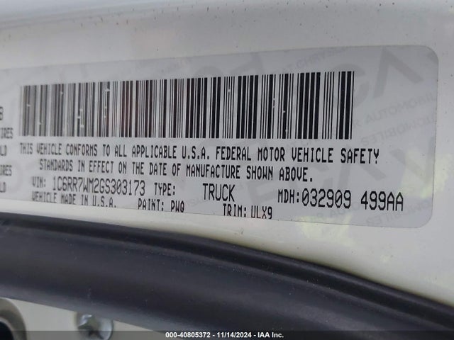 1C6RR7WM2GS303173 RAM 1500 Longhorn Limited