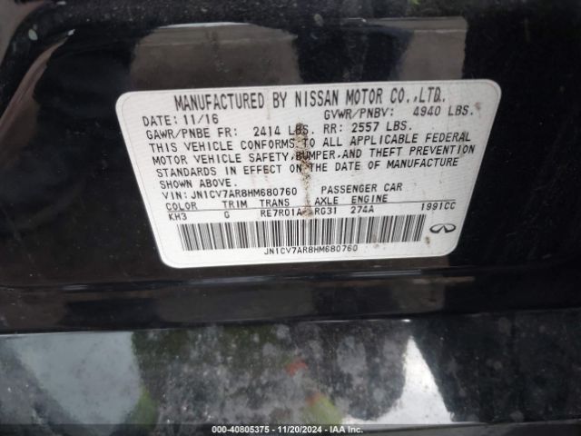 JN1CV7AR8HM680760 Infiniti Q50 2.0t Premium