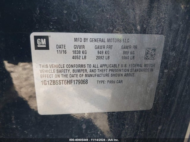 Chevrolet MALIBU LS 2017 1G1ZB5ST6HF179068 Image 9
