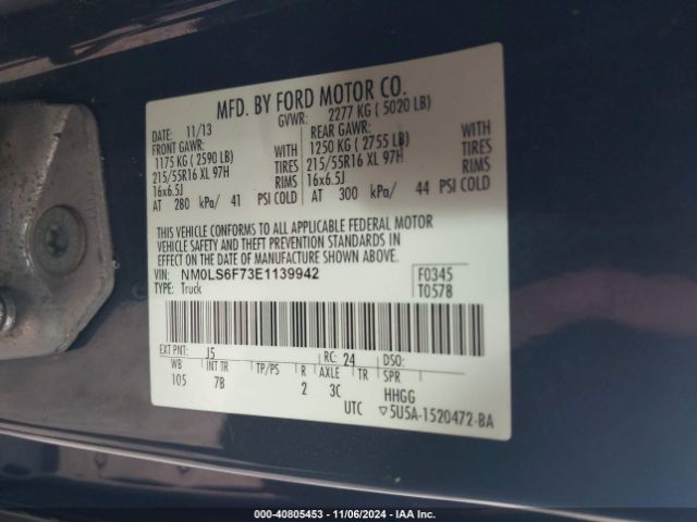 NM0LS6F73E1139942 Ford Transit Connect Xlt